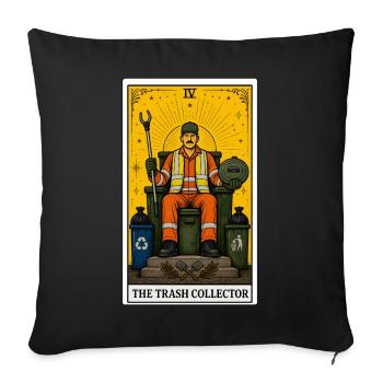 Rambeau-poubelle | Profession de Vente Tarot - Housse de coussin décorative 45 x 45 cm - noir - Devant