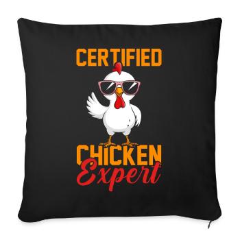 Élevage de coqs, volaille, poulet - Housse de coussin décorative 45 x 45 cm - noir - Devant