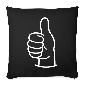Pouce levé - Housse de coussin décorative 45 x 45 cm - noir - Devant