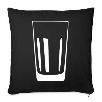 Cadeau gastronomique en verre pour les verres Long Drinks - Housse de coussin décorative 45 x 45 cm - noir - Devant