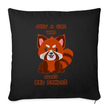 Just A Girl Who Loves Red Pandas - Sofa pillowcase 17,3'' x 17,3'' (45 x 45 cm) - black - Front