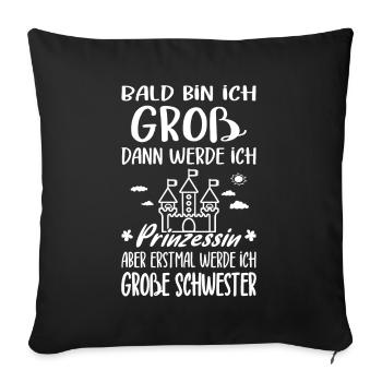 I'm going to be big sister princess offspring - Sofa pillowcase 17,3'' x 17,3'' (45 x 45 cm) - black - Front