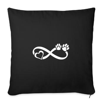 Unendlich Herz Hundeliebe Hundepfoten Hunde Pfoten - Sofakissenbezug 45 x 45 cm - Schwarz - Vorne