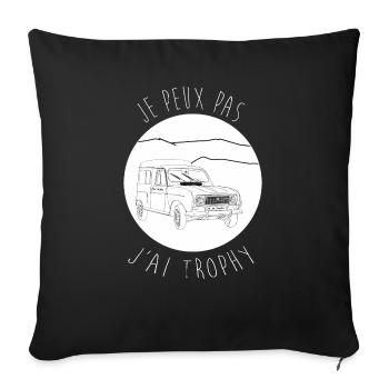 I can't, I have trophy, dark clothes version - Sofa pillowcase 17,3'' x 17,3'' (45 x 45 cm) - black - Front