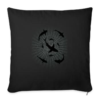 Requins - Requins - Housse de coussin décorative 45 x 45 cm - noir - Devant
