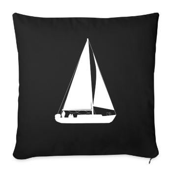 Voilier Voilier Voilier Sports nautiques - Housse de coussin décorative 45 x 45 cm - noir - Devant
