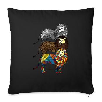 The Power of the Three Lions - The of Orbis - Sofa pillowcase 17,3'' x 17,3'' (45 x 45 cm) - black - Front