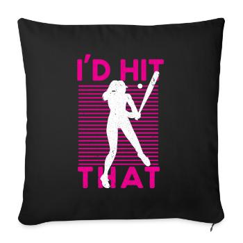 Baseball Baseball Bat Baseball Player - Sofa pillowcase 17,3'' x 17,3'' (45 x 45 cm) - black - Front
