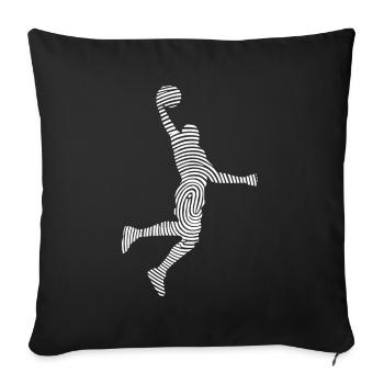 Basketballspieler Basketballer Fingerabdruck - Sofakissenbezug 45 x 45 cm - Schwarz - Vorne
