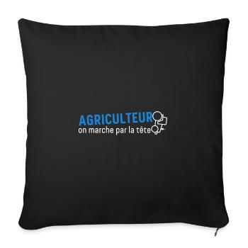 Farmer Farmer - Sofa pillowcase 17,3'' x 17,3'' (45 x 45 cm) - black - Front