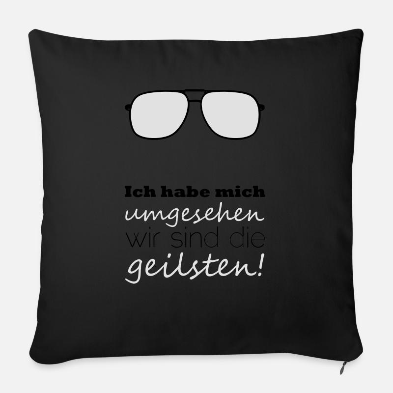 Ich habe mich umgesehen - Sofakissenbezug 45 x 45 cm - Schwarz