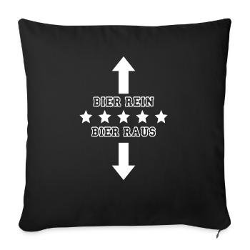 "Bier-rein-Bier-raus" by Claudia-Moda - Sofakissenbezug 45 x 45 cm - Schwarz - Vorne