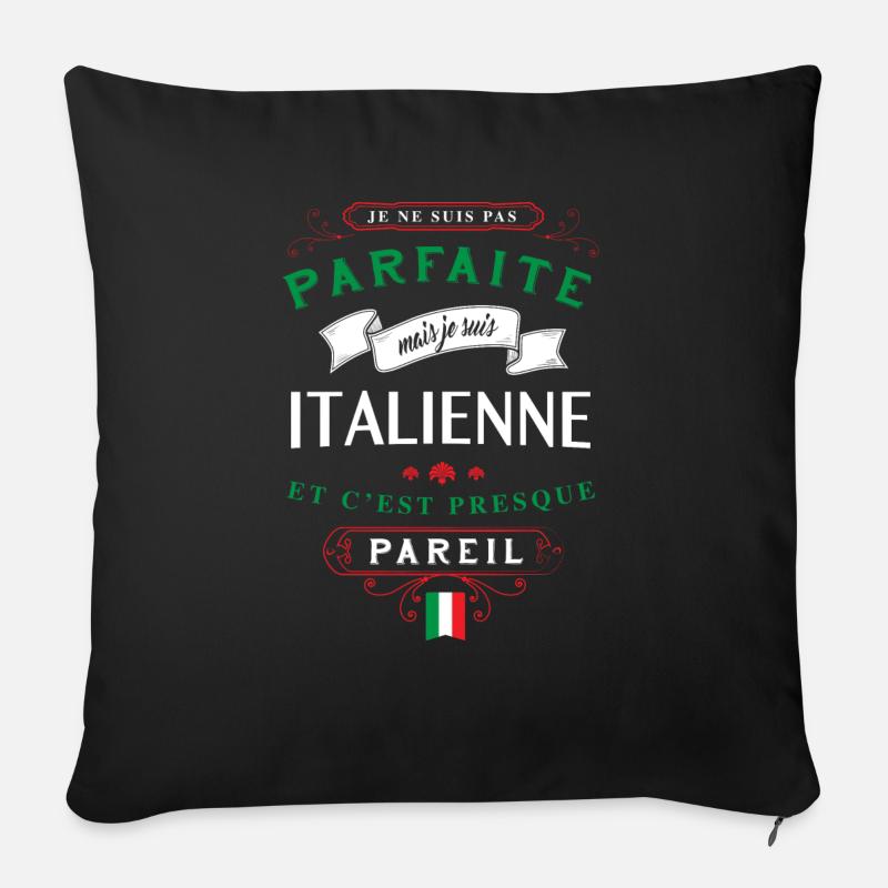Italienne Parfaite - Housse de coussin décorative 45 x 45 cm - noir