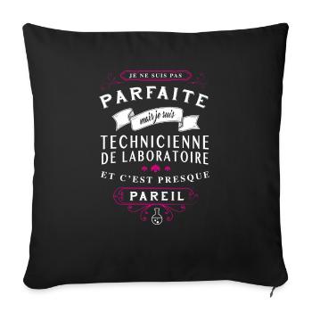 Tech-de-lab Parfaite - Housse de coussin décorative 45 x 45 cm - noir - Devant