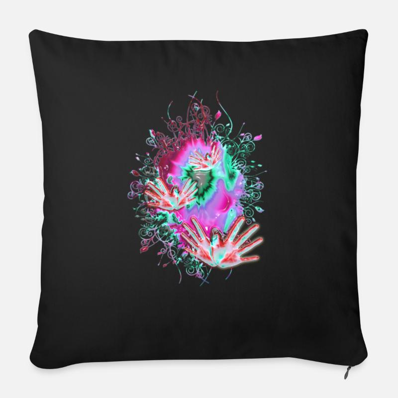 FLYING HANDS - Sofakissenbezug 45 x 45 cm - Schwarz