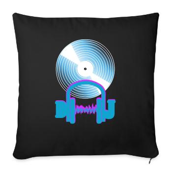 dj - Housse de coussin décorative 45 x 45 cm - noir - Devant