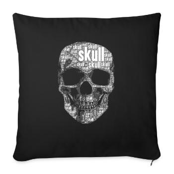 Totenkopfmotiv "skull" - Sofakissenbezug 45 x 45 cm - Schwarz - Vorne