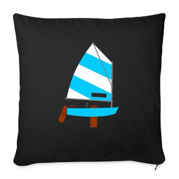 Segelboot - Sofakissenbezug 45 x 45 cm - Schwarz - Vorne