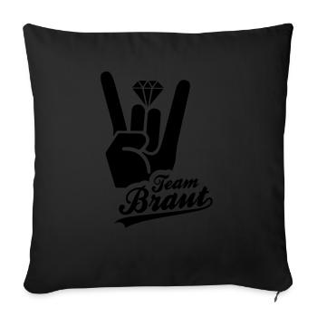 Team Braut - Junggesellinnenabschied - Sofakissenbezug 45 x 45 cm - Schwarz - Vorne