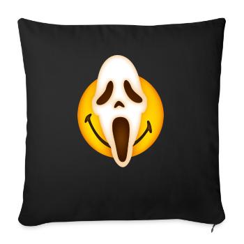 Smiley Scream Mask - Housse de coussin décorative 45 x 45 cm - noir - Devant