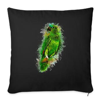 Papagei - Housse de coussin décorative 45 x 45 cm - noir - Devant