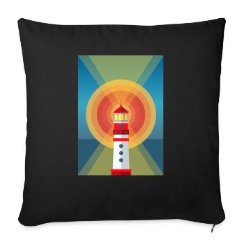 Luminous Lighthouse - Sofa pillowcase 17,3'' x 17,3'' (45 x 45 cm) - black - Front