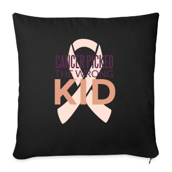 Chimiothérapie tumorale tumeur cancer de l'enfant - Housse de coussin décorative 45 x 45 cm - noir - Devant