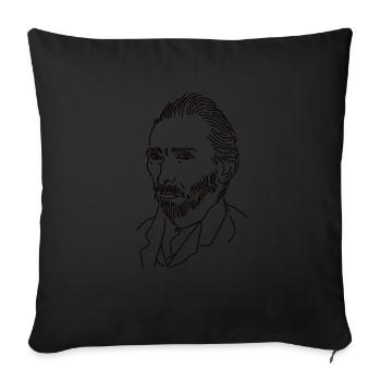 Van Gogh Portrait - Sofa pillowcase 17,3'' x 17,3'' (45 x 45 cm) - black - Front