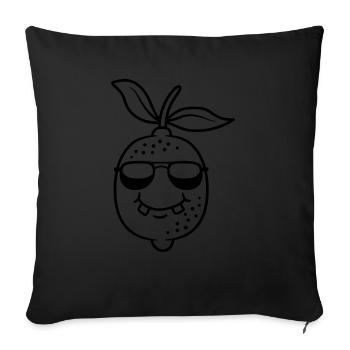 Lunettes de soleil citron design - Housse de coussin décorative 45 x 45 cm - noir - Devant