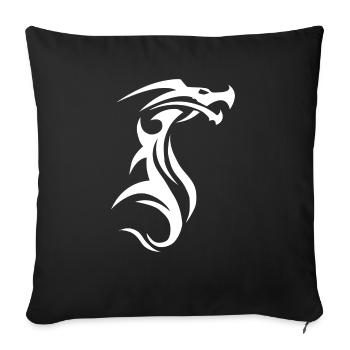 Symbole tribal tatouage Dragon icône symbole tatouage - Housse de coussin décorative 45 x 45 cm - noir - Devant