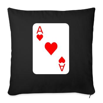 Costume de carte à jouer de poker - Housse de coussin décorative 45 x 45 cm - noir - Devant
