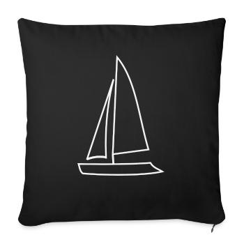 Segelboot - Sofakissenbezug 45 x 45 cm - Schwarz - Vorne