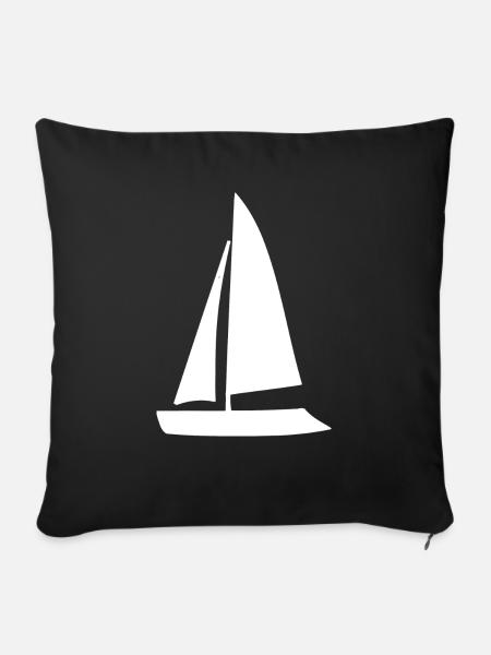 Segeln Segelboot Segelschiff - Sofakissenbezug 45 x 45 cm - Schwarz