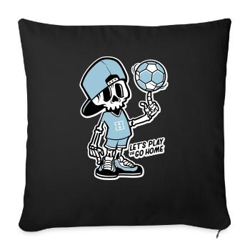 Skeleton handballer - Housse de coussin décorative 45 x 45 cm - noir - Devant