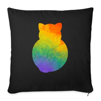 Pride Kitty - Sofa pillowcase 17,3'' x 17,3'' (45 x 45 cm) - black - Front