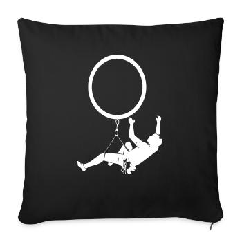 Bouldern Klettern Climbing - Sofakissenbezug 45 x 45 cm - Schwarz - Vorne