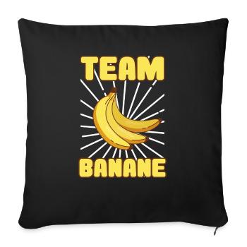 team banane | la banane | fruit - Housse de coussin décorative 45 x 45 cm - noir - Devant