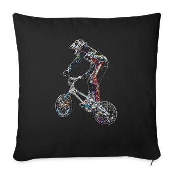 bmx race - Sofa pillowcase 17,3'' x 17,3'' (45 x 45 cm) - black - Front