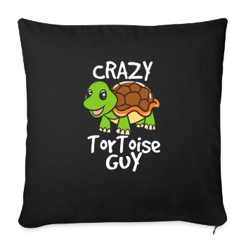 Crazy Tortoise Guy Turtle Breeder Turtle Fan - Sofa pillowcase 17,3'' x 17,3'' (45 x 45 cm) - black - Front