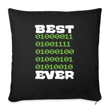 Best Coder ever Father Men Funny Nerd - Sofa pillowcase 17,3'' x 17,3'' (45 x 45 cm) - black - Front
