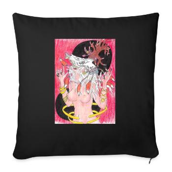North Witch - Sofa pillowcase 17,3'' x 17,3'' (45 x 45 cm) - black - Front