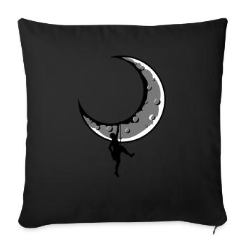 Mountaineer Logo Moon Climber - Sofa pillowcase 17,3'' x 17,3'' (45 x 45 cm) - black - Front