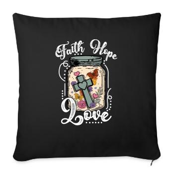Church Religion Catholic Catholic Jesus Christ - Sofa pillowcase 17,3'' x 17,3'' (45 x 45 cm) - black - Front