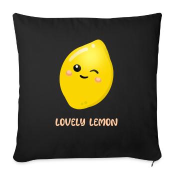 Loving lemon - Sofa pillowcase 17,3'' x 17,3'' (45 x 45 cm) - black - Front