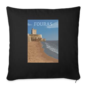 Fouras, France - Sofa pillowcase 17,3'' x 17,3'' (45 x 45 cm) - black - Front