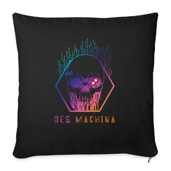 Cyberpun Skull Print - Sofa pillowcase 17,3'' x 17,3'' (45 x 45 cm) - black - Front