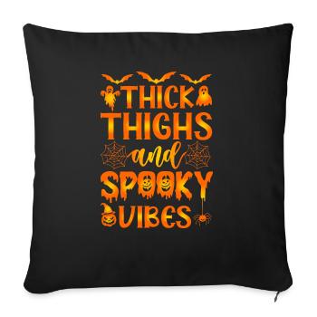 Thick Thighs Spooky Vibes - Housse de coussin décorative 45 x 45 cm - noir - Devant