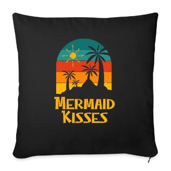 Mermaid Kisses Beach Nage Océan Nageur - Housse de coussin décorative 45 x 45 cm - noir - Devant