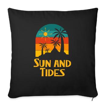 Sun and Tides Surfing Beach Surfer Ocean Holiday - Sofakissenbezug 45 x 45 cm - Schwarz - Vorne