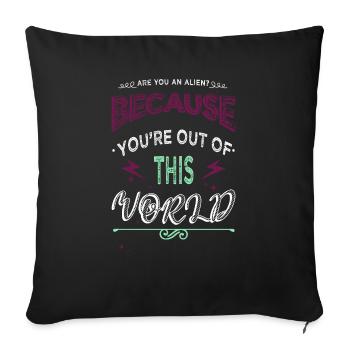 alien loving kid area51 anniversaire cadeau idée - Housse de coussin décorative 45 x 45 cm - noir - Devant